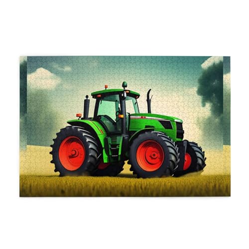 Jigsaw Puzzles1000 Teile Mjhkxlj Traktor Thema Bildqualität Holzpuzzle für Erwachsene und Kinder, lustige Puzzles, Stressabbau-Puzzles von MJHKXLJ