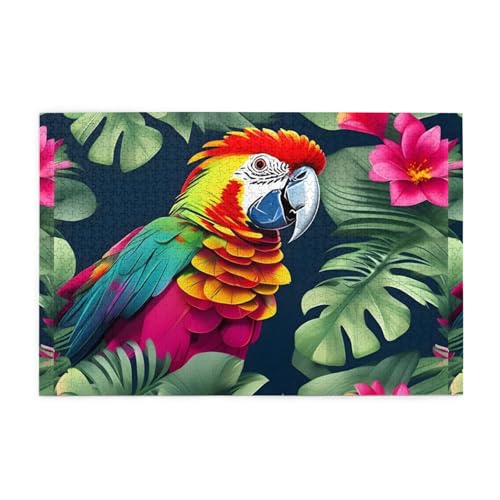 Jigsaw Puzzles1000 Teile Mjhkxlj Tropische Blume Blatt Papagei Bildqualität Holzpuzzle für Erwachsene und Kinder, lustige Puzzles, Stressabbau Puzzles Jigsaw Puzzles1000 Teile Mjhkxlj Tropische Blume Blatt Papagei Bildqualität Holzpuzzle für Erwachsene und Kinder, lustige Puzzles, Stressabbau Puzzles von MJHKXLJ