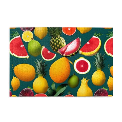 Jigsaw Puzzles1000 Teile Mjhkxlj Tropische Früchte Bildqualität Holzpuzzle für Erwachsene und Kinder, lustige Puzzles, Stressabbau-Puzzles von MJHKXLJ