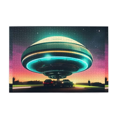 Jigsaw Puzzles1000 Teile Mjhkxlj UFO bei Nacht Bildqualität Holzpuzzle für Erwachsene und Kinder, lustige Puzzles, Stressabbau-Puzzles Jigsaw Puzzles1000 Teile Mjhkxlj UFO bei Nacht Bildqualität Holzpuzzle für Erwachsene und Kinder, lustige Puzzles, Stressabbau-Puzzles von MJHKXLJ
