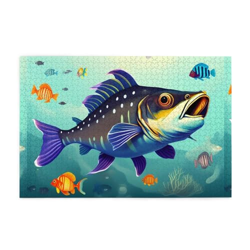 Jigsaw Puzzles1000 Teile Mjhkxlj Unterwasser-Wels Bildqualität Holzpuzzle für Erwachsene und Kinder, lustige Puzzles, Stressabbau-Puzzles Jigsaw Puzzles1000 Teile Mjhkxlj Unterwasser-Wels Bildqualität Holzpuzzle für Erwachsene und Kinder, lustige Puzzles, Stressabbau-Puzzles von MJHKXLJ