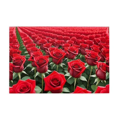 Jigsaw Puzzles1000 Teile Mjhkxlj Viele rote Rosen Bildqualität Holzpuzzle für Erwachsene und Kinder, lustige Puzzles, Stressabbau-Puzzles Jigsaw Puzzles1000 Teile Mjhkxlj Viele rote Rosen Bildqualität Holzpuzzle für Erwachsene und Kinder, lustige Puzzles, Stressabbau-Puzzles von MJHKXLJ