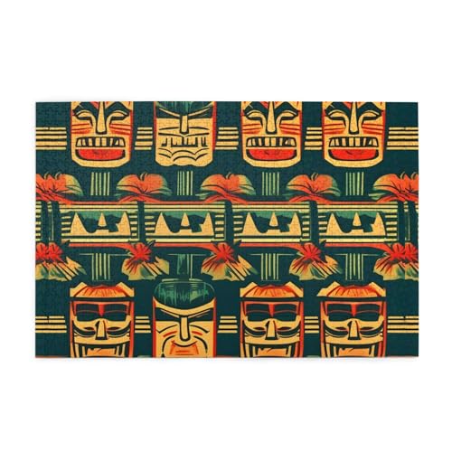 Jigsaw Puzzles1000 Teile Mjhkxlj Vintage Aloha Tiki Muster Bildqualität Holzpuzzle für Erwachsene und Kinder, lustige Puzzles, Stressabbau Puzzles Jigsaw Puzzles1000 Teile Mjhkxlj Vintage Aloha Tiki Muster Bildqualität Holzpuzzle für Erwachsene und Kinder, lustige Puzzles, Stressabbau Puzzles von MJHKXLJ