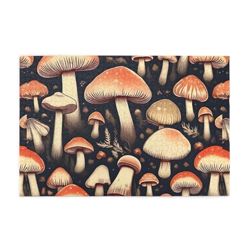 Jigsaw Puzzles1000 Teile Mjhkxlj Vintage Pilze Zeichnungen Bildqualität Holzpuzzle für Erwachsene und Kinder, lustige Puzzles, Stressabbau Puzzles Jigsaw Puzzles1000 Teile Mjhkxlj Vintage Pilze Zeichnungen Bildqualität Holzpuzzle für Erwachsene und Kinder, lustige Puzzles, Stressabbau Puzzles von MJHKXLJ