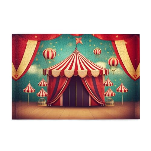 Jigsaw Puzzles1000 Teile Mjhkxlj Vintage Zirkus Hintergrund Bildqualität Holzpuzzle für Erwachsene und Kinder, lustige Puzzles, Stressabbau Puzzles Jigsaw Puzzles1000 Teile Mjhkxlj Vintage Zirkus Hintergrund Bildqualität Holzpuzzle für Erwachsene und Kinder, lustige Puzzles, Stressabbau Puzzles von MJHKXLJ