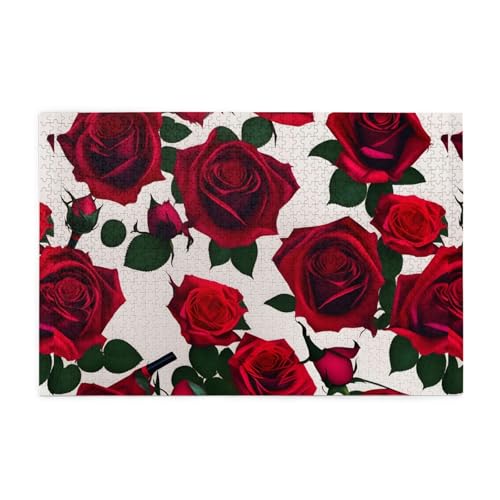 Jigsaw Puzzles1000 Teile Mjhkxlj Wein und rote Rosen Bildqualität Holzpuzzle für Erwachsene und Kinder, lustige Puzzles, Stressabbau Puzzles Jigsaw Puzzles1000 Teile Mjhkxlj Wein und rote Rosen Bildqualität Holzpuzzle für Erwachsene und Kinder, lustige Puzzles, Stressabbau Puzzles von MJHKXLJ