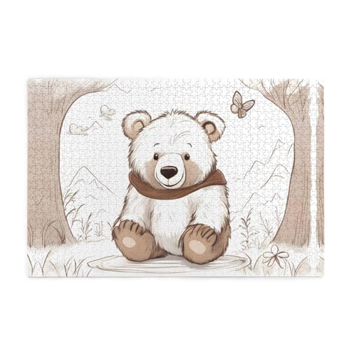 Jigsaw Puzzles1000 Teile Mjhkxlj Weißer Bär Braunbär Bildqualität Holzpuzzle für Erwachsene und Kinder, lustige Puzzles, Stressabbau Puzzles Jigsaw Puzzles1000 Teile Mjhkxlj Weißer Bär Braunbär Bildqualität Holzpuzzle für Erwachsene und Kinder, lustige Puzzles, Stressabbau Puzzles von MJHKXLJ