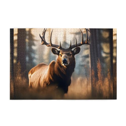 Jigsaw Puzzles1000 Teile Mjhkxlj Wildlife Jagd Hirsch Bär Elch Bildqualität Holzpuzzle für Erwachsene und Kinder, lustige Puzzles, Stressabbau Puzzles Jigsaw Puzzles1000 Teile Mjhkxlj Wildlife Jagd Hirsch Bär Elch Bildqualität Holzpuzzle für Erwachsene und Kinder, lustige Puzzles, Stressabbau Puzzles von MJHKXLJ