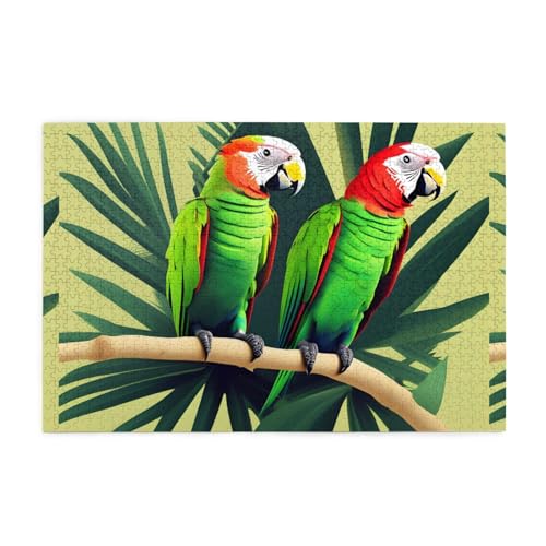 Jigsaw Puzzles1000 Teile Mjhkxlj Zwei Papageien auf grüner Palme Bildqualität Holzpuzzle für Erwachsene und Kinder, lustige Puzzles, Stressabbau Puzzles Jigsaw Puzzles1000 Teile Mjhkxlj Zwei Papageien auf grüner Palme Bildqualität Holzpuzzle für Erwachsene und Kinder, lustige Puzzles, Stressabbau Puzzles von MJHKXLJ