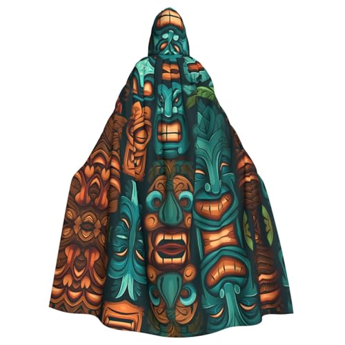 MJHKXLJ Aloha Tiki Kapuzenumhang für Halloween, Rollenspiele und Kostümpartys von MJHKXLJ
