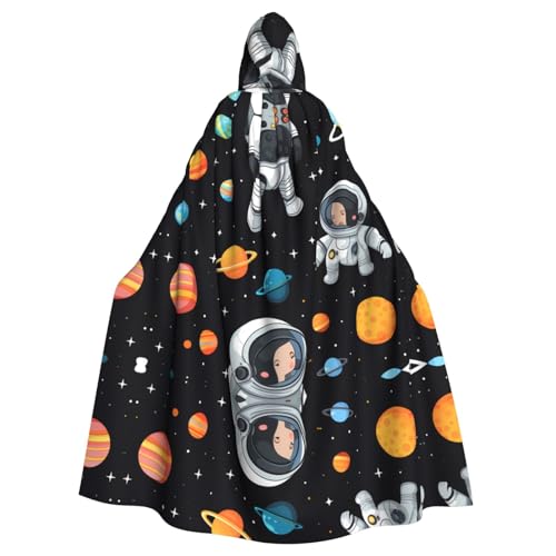 MJHKXLJ Astronauten-Druck Kapuzenumhang für Halloween, Rollenspiele und Kostümpartys von MJHKXLJ