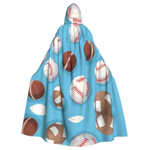 MJHKXLJ Baseball-, Basketball-, Fußball-, Hockey-Druck, Kapuzenumhang für Halloween, Rollenspiele und Kostümpartys von MJHKXLJ