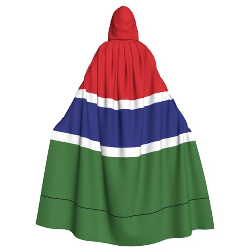 MJHKXLJ Flagge der Gambia Prints Kapuzenumhang für Halloween, Rollenspiele und Kostümpartys von MJHKXLJ
