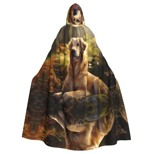 MJHKXLJ Golden Retriever Kapuzenumhang für Halloween, Rollenspiele und Kostümpartys von MJHKXLJ