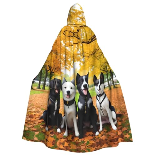 MJHKXLJ Kapuzenumhang mit Blättern und Hunden, für Halloween, Rollenspiele und Kostümpartys MJHKXLJ Kapuzenumhang mit Blättern und Hunden, für Halloween, Rollenspiele und Kostümpartys von MJHKXLJ