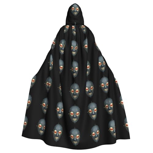MJHKXLJ Kapuzenumhang mit Horror-Maske, für Halloween, Rollenspiele und Kostümpartys von MJHKXLJ
