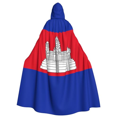 MJHKXLJ Kapuzenumhang mit Kambodscha-Flagge, für Halloween, Rollenspiele und Kostümpartys von MJHKXLJ