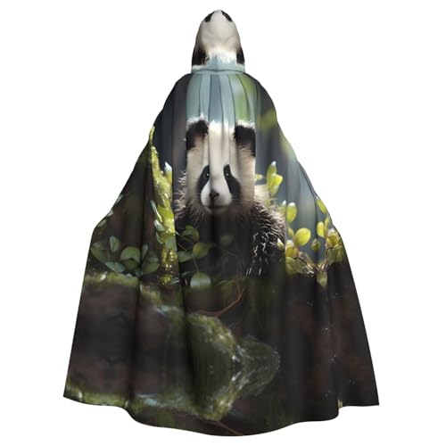 MJHKXLJ Kapuzenumhang mit Panda-Motiv im Wald, für Halloween, Rollenspiele und Kostümpartys von MJHKXLJ