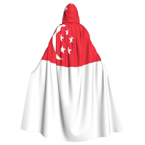 MJHKXLJ Kapuzenumhang mit Singapur-Flagge, für Halloween, Rollenspiele und Kostümpartys von MJHKXLJ