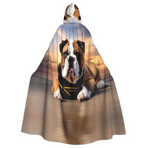 MJHKXLJ Kapuzenumhang mit englischer Bulldogge für Halloween, Rollenspiele und Kostümpartys MJHKXLJ Kapuzenumhang mit englischer Bulldogge für Halloween, Rollenspiele und Kostümpartys von MJHKXLJ