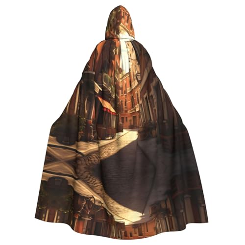 MJHKXLJ Kapuzenumhang mit italienischem Old Street Print, für Halloween, Rollenspiele und Kostümpartys MJHKXLJ Kapuzenumhang mit italienischem Old Street Print, für Halloween, Rollenspiele und Kostümpartys von MJHKXLJ