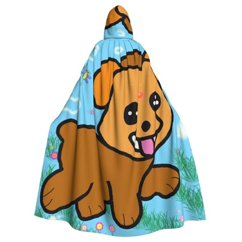 MJHKXLJ Kapuzenumhang mit laufendem Cartoon-Hundemotiv für Halloween, Rollenspiele und Kostümpartys MJHKXLJ Kapuzenumhang mit laufendem Cartoon-Hundemotiv für Halloween, Rollenspiele und Kostümpartys von MJHKXLJ