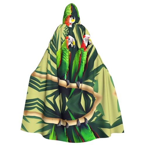 MJHKXLJ Kapuzenumhang mit zwei Papageien auf grüner Palme, für Halloween, Rollenspiele und Kostümpartys MJHKXLJ Kapuzenumhang mit zwei Papageien auf grüner Palme, für Halloween, Rollenspiele und Kostümpartys von MJHKXLJ