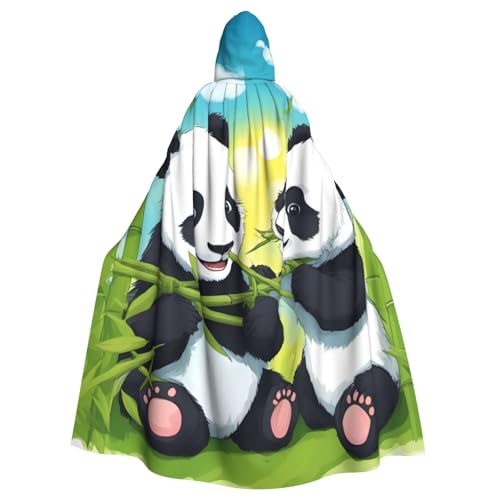 MJHKXLJ Kapuzenumhang mit zwei fröhlichen Pandas, für Halloween, Rollenspiele und Kostümpartys MJHKXLJ Kapuzenumhang mit zwei fröhlichen Pandas, für Halloween, Rollenspiele und Kostümpartys von MJHKXLJ
