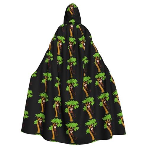 MJHKXLJ Kleiner Affe, der einen Baum klettert, bedruckt, Kapuzenumhang für Halloween, Rollenspiele und Kostümpartys MJHKXLJ Kleiner Affe, der einen Baum klettert, bedruckt, Kapuzenumhang für Halloween, Rollenspiele und Kostümpartys von MJHKXLJ