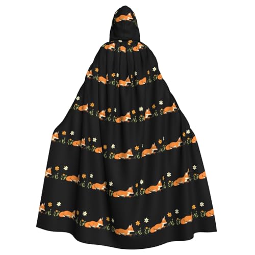 MJHKXLJ Kleiner Fuchs mit Blumenaufdruck, Kapuzenumhang für Halloween, Rollenspiele und Kostümpartys MJHKXLJ Kleiner Fuchs mit Blumenaufdruck, Kapuzenumhang für Halloween, Rollenspiele und Kostümpartys von MJHKXLJ