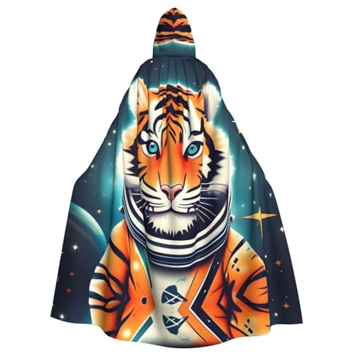 MJHKXLJ Kleiner Tiger im Weltraum bedruckter Kapuzenumhang für Halloween, Rollenspiele und Kostümpartys MJHKXLJ Kleiner Tiger im Weltraum bedruckter Kapuzenumhang für Halloween, Rollenspiele und Kostümpartys von MJHKXLJ