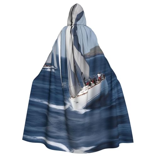 MJHKXLJ Ocean Sailing Prints Kapuzenumhang für Halloween, Rollenspiele und Kostümpartys von MJHKXLJ