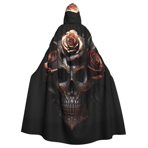 MJHKXLJ Schwarzer Totenkopf-Rosen-Umhang mit Kapuze für Halloween, Rollenspiele und Kostümpartys MJHKXLJ Schwarzer Totenkopf-Rosen-Umhang mit Kapuze für Halloween, Rollenspiele und Kostümpartys von MJHKXLJ