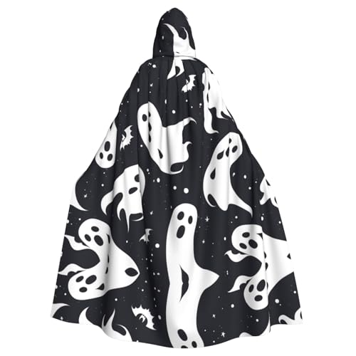 MJHKXLJ Schwarzer und Halloween-Geister-Aufdruck, Kapuzenumhang für Halloween, Rollenspiele und Kostümpartys MJHKXLJ Schwarzer und Halloween-Geister-Aufdruck, Kapuzenumhang für Halloween, Rollenspiele und Kostümpartys von MJHKXLJ