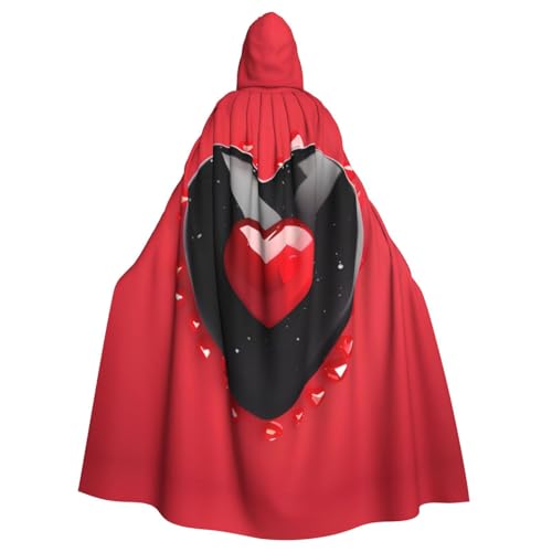 MJHKXLJ Umhang mit Kapuze für Halloween, Rollenspiele und Kostümpartys zum Valentinstag, Herz-Aufdruck MJHKXLJ Umhang mit Kapuze für Halloween, Rollenspiele und Kostümpartys zum Valentinstag, Herz-Aufdruck von MJHKXLJ