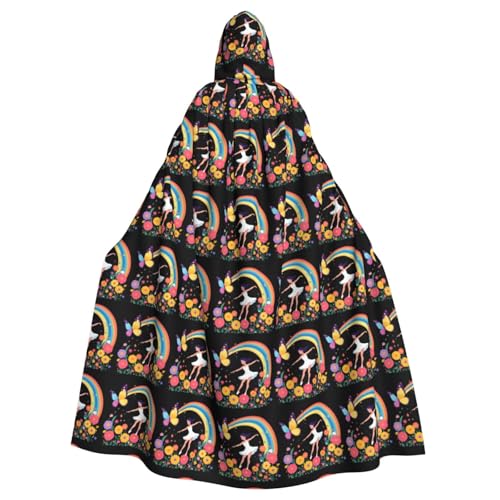 MJHKXLJ Umhang mit Kapuze für kleine Mädchen, die unter dem Regenbogen tanzen, für Halloween, Rollenspiele und Kostümpartys MJHKXLJ Umhang mit Kapuze für kleine Mädchen, die unter dem Regenbogen tanzen, für Halloween, Rollenspiele und Kostümpartys von MJHKXLJ