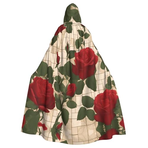 MJHKXLJ Umhang mit Kapuze mit vielen roten Rosen für Halloween, Rollenspiele und Kostümpartys MJHKXLJ Umhang mit Kapuze mit vielen roten Rosen für Halloween, Rollenspiele und Kostümpartys von MJHKXLJ