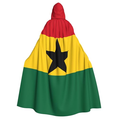 MJHKXLJ Umhang mit Kapuze und Flagge von Ghana, für Halloween, Rollenspiele und Kostümpartys von MJHKXLJ