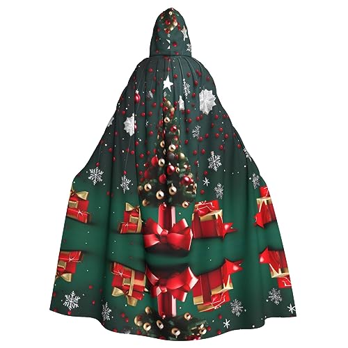 MJHKXLJ Umhang mit rundem Ball, Weihnachtsbaumdruck, mit Kapuze, für Halloween, Rollenspiele und Kostümpartys MJHKXLJ Umhang mit rundem Ball, Weihnachtsbaumdruck, mit Kapuze, für Halloween, Rollenspiele und Kostümpartys von MJHKXLJ