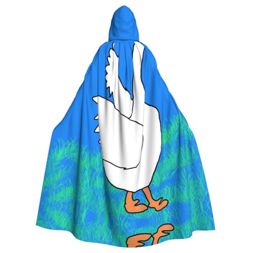 MJHKXLJ Weiße Gans mit Flügeln, bedruckt mit Kapuze, Umhang für Halloween, Rollenspiele und Kostümpartys von MJHKXLJ