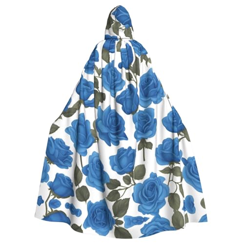 MJHKXLJ Wunderschöner Umhang mit blauen Rosen und Kapuze für Halloween, Rollenspiele und Kostümpartys MJHKXLJ Wunderschöner Umhang mit blauen Rosen und Kapuze für Halloween, Rollenspiele und Kostümpartys von MJHKXLJ