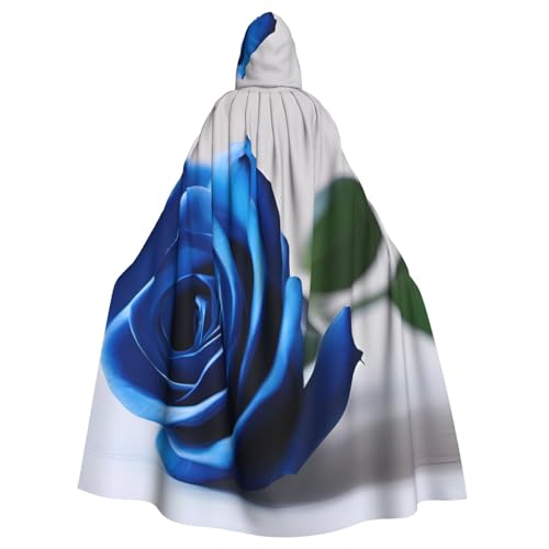 MJHKXLJ Wunderschöner blauer Rosen-Umhang mit Kapuze für Halloween, Rollenspiele und Kostümpartys von MJHKXLJ