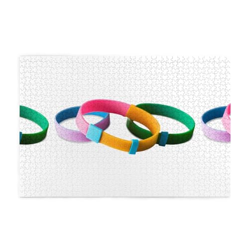 Mjhkxlj Puzzles, 1000 Teile, drei bunte Armbänder, Bildqualität, Holzpuzzle für Erwachsene und Kinder, lustige Puzzles, stressabbauende Puzzles Mjhkxlj Puzzles, 1000 Teile, drei bunte Armbänder, Bildqualität, Holzpuzzle für Erwachsene und Kinder, lustige Puzzles, stressabbauende Puzzles von MJHKXLJ