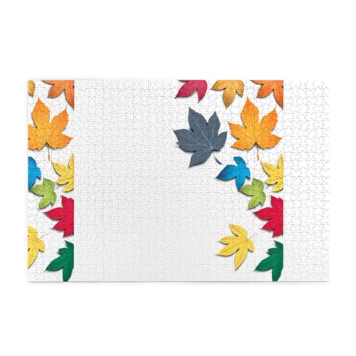 Mjhkxlj Puzzles, 1000 Teile, mehrfarbig, Ahornblätter, Bildqualität, Holzpuzzle für Erwachsene und Kinder, lustige Puzzles, Stressabbau-Puzzles Mjhkxlj Puzzles, 1000 Teile, mehrfarbig, Ahornblätter, Bildqualität, Holzpuzzle für Erwachsene und Kinder, lustige Puzzles, Stressabbau-Puzzles von MJHKXLJ