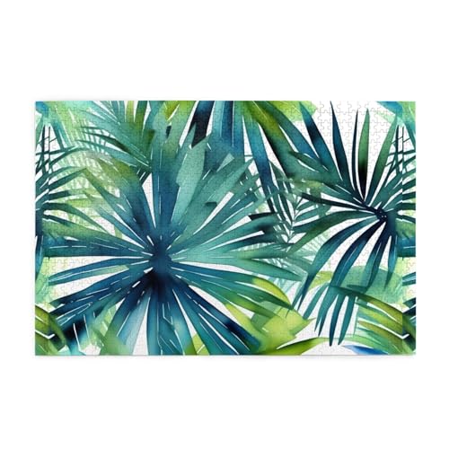 Mjhkxlj Puzzles, tropische Palmenblätter, Aquarellbild, Qualität, Holzpuzzle für Erwachsene und Kinder, lustige Puzzles, Stressabbau-Puzzles, 1000 Teile Mjhkxlj Puzzles, tropische Palmenblätter, Aquarellbild, Qualität, Holzpuzzle für Erwachsene und Kinder, lustige Puzzles, Stressabbau-Puzzles, 1000 Teile von MJHKXLJ