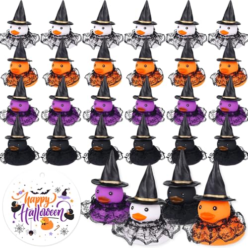 24 Stück Halloween Gummiente Hexe Ente Auto Halloween Dekorationen Mini Gummienten mit Hexenhut Langer schwarzer Rock und Karte für Badespielzeug Geburtstag Geschenke Kinderparty Gastgeschenk 24 Stück Halloween Gummiente Hexe Ente Auto Halloween Dekorationen Mini Gummienten mit Hexenhut Langer schwarzer Rock und Karte für Badespielzeug Geburtstag Geschenke Kinderparty Gastgeschenk von MJOGGOTT