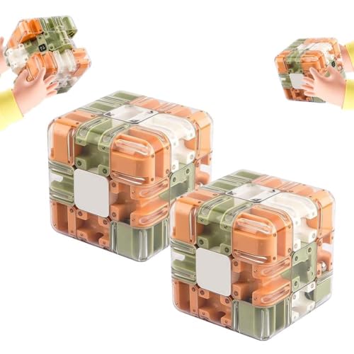 Großer Labyrinth-3D-Puzzle-Labyrinthwürfel – Spannendes Denkspiel, Herausforderndes Hand-Denkspiel Mit Stahlkugel, Tragbarer Interaktiver Puzzlewürfel Für Konzentrationstraining(2pcs) von MJOYIS