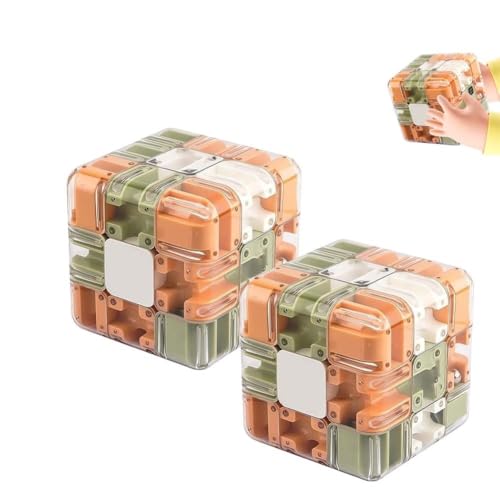 Großer Labyrinth-3D-Puzzle-Labyrinthwürfel – Spannendes Denkspiel, Herausforderndes Hand-Denkspiel Mit Stahlkugel, Tragbarer Interaktiver Puzzlewürfel Für Konzentrationstraining(2pcs) von MJOYIS