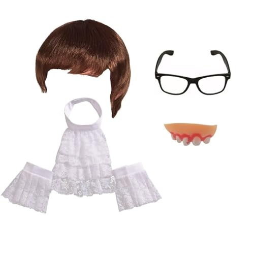 MJPARTY Herren 60er Jahre Kostüm Groovy Powers Zubehör-Set Perücke Brille Spionagefilm Charakter von MJPARTY