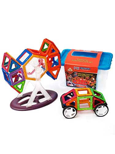 MAGNIKON MK-48 Magnetische Bausteine Das Weltall 48-Teilig mit Rädern - Montessori Spielzeug ab 3 Jahre, Magnet Spiel für Kinder, Magnetbausteine, Magnetische Spielzeug, Standardgröße, Magnetbaukästen MAGNIKON MK-48 Magnetische Bausteine Das Weltall 48-Teilig mit Rädern - Montessori Spielzeug ab 3 Jahre, Magnet Spiel für Kinder, Magnetbausteine, Magnetische Spielzeug, Standardgröße, Magnetbaukästen von MK MAGNIKON